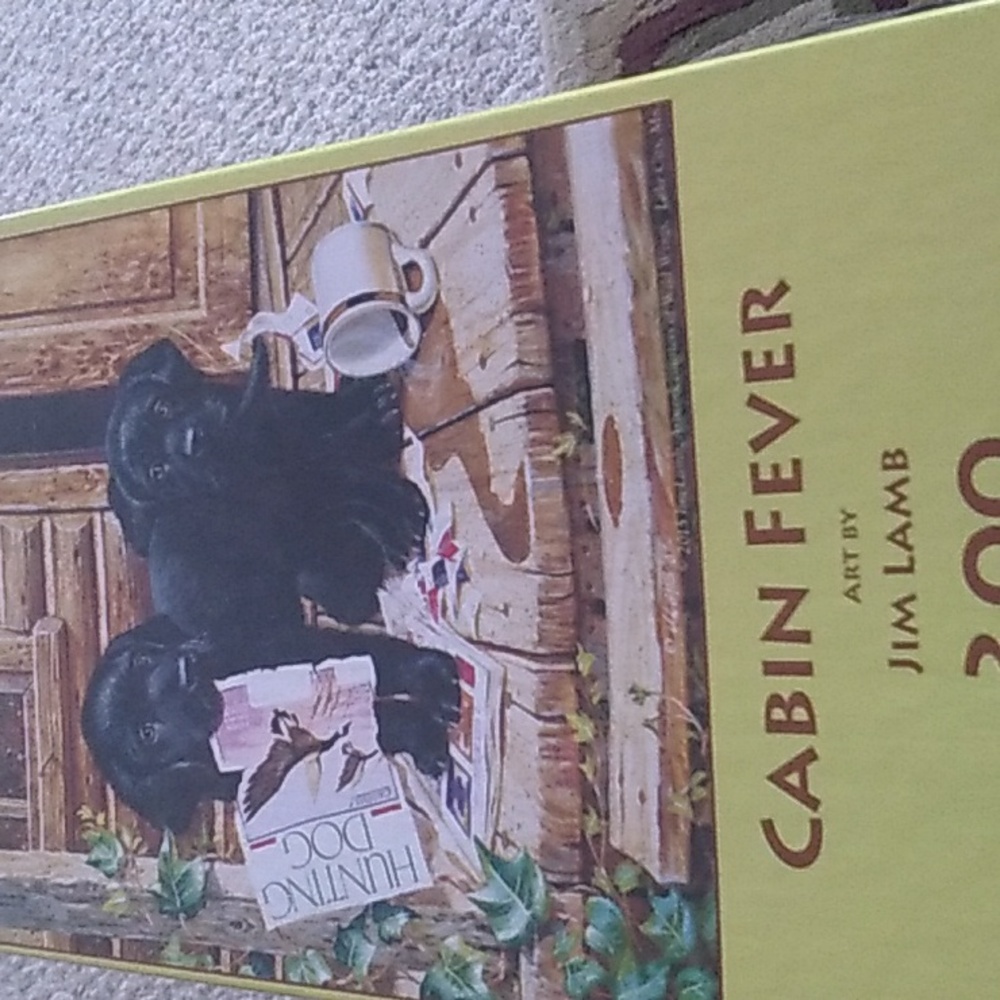 CABIN FEVER BLACK LAB PUPPIES Puzzle 300 Piece Out of stock Retired EUC